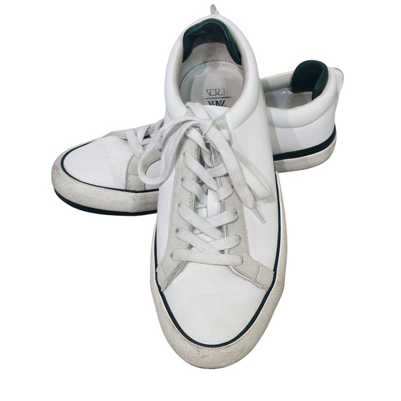 Zara Shoes - White & green Zara flat sneakers EU 39 | US 8.5‎